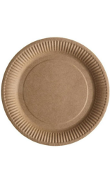 PLATO CARTON ANTIGRASA KRAFT Ø22 cm compostable