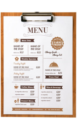 PORTA MENUS TABLA BAMBU CLIP (DIN-A4) 22,9x31,8x0,