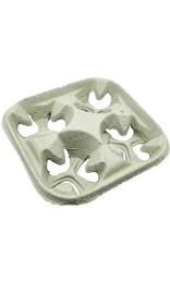 PORTAVASOS FIBRA PAPEL MOLDEADA 4uds