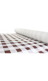 ROLLO MANTEL CELULOSA 1x100 m cuadros marrones 40g
