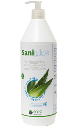Gel hidroalcohólico de Aloe Vera con dosificador para manos - SANIPLUS