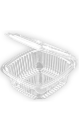 TARRINA TAPA BISAGRA 250 cc PET 116x110x40 mm